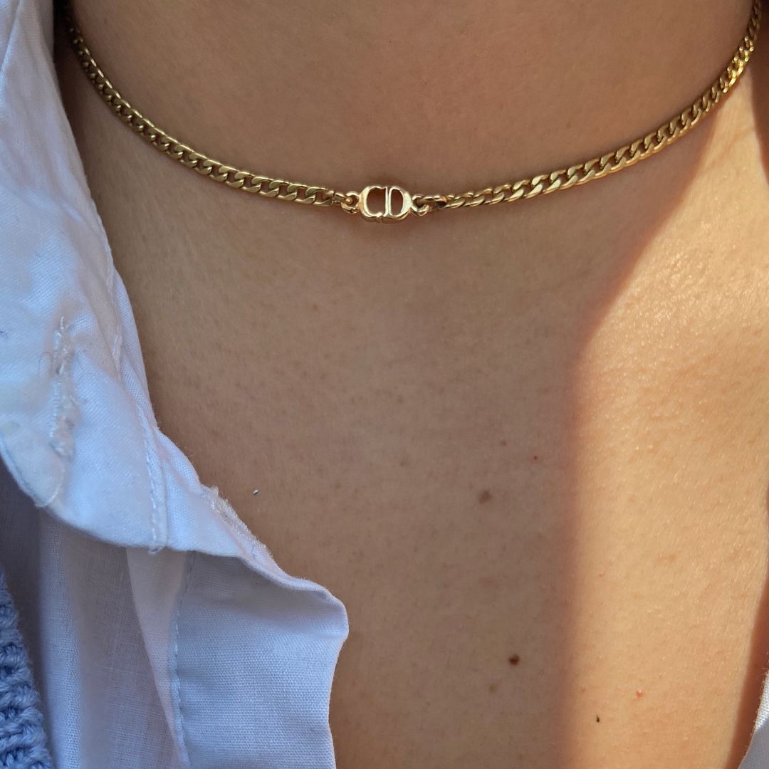 Mini CD Dior pendant- Reworked Choker