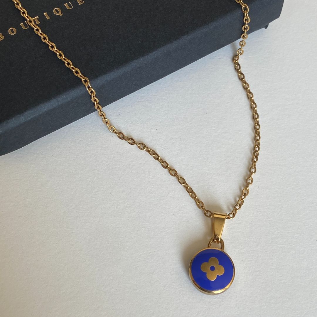 Authentic Louis Vuitton Blue Pendant- Upcycled Necklace