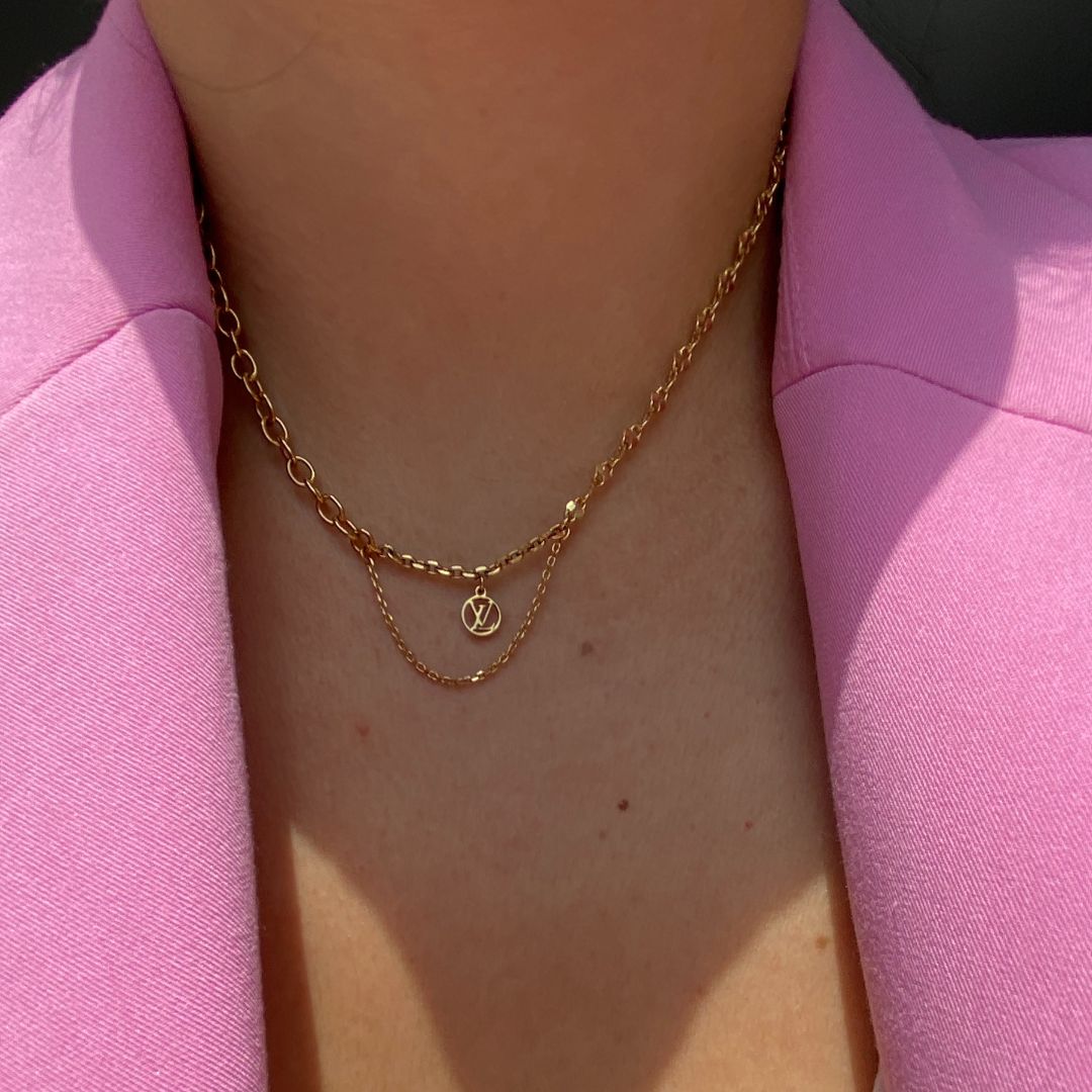 Authentic Louis Vuitton Logo Blooming Pendant- Reworked Choker