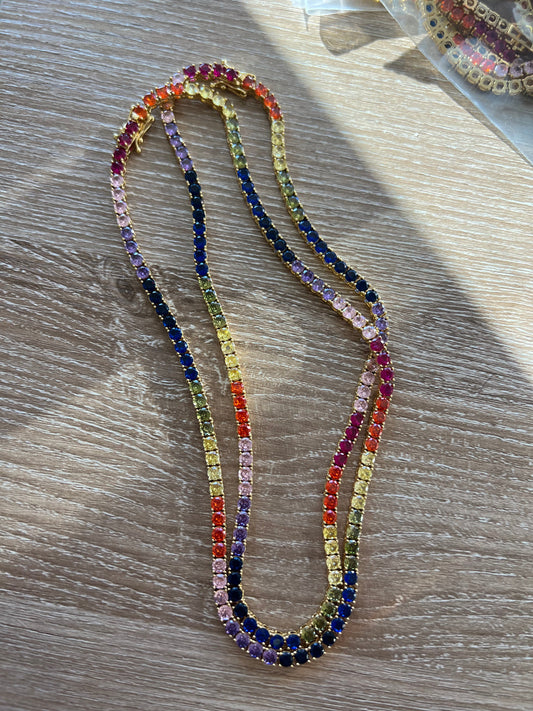 Rainbow Tennis Necklace