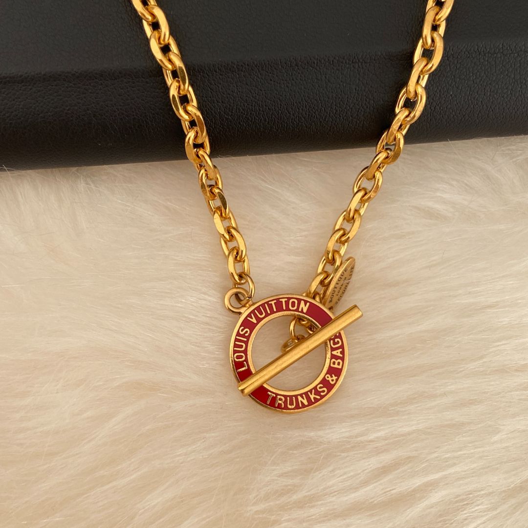 Authentic Louis Vuitton Round-Repurposed Necklace