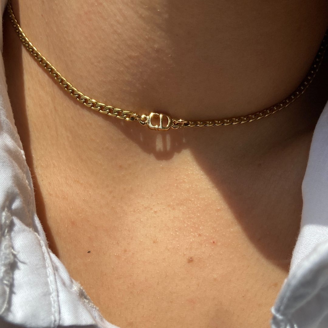 Mini CD Dior pendant- Reworked Choker