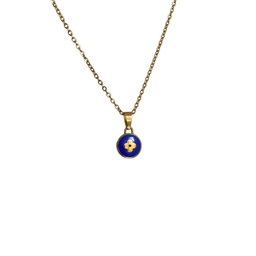 Authentic Louis Vuitton Blue Pendant- Upcycled Necklace