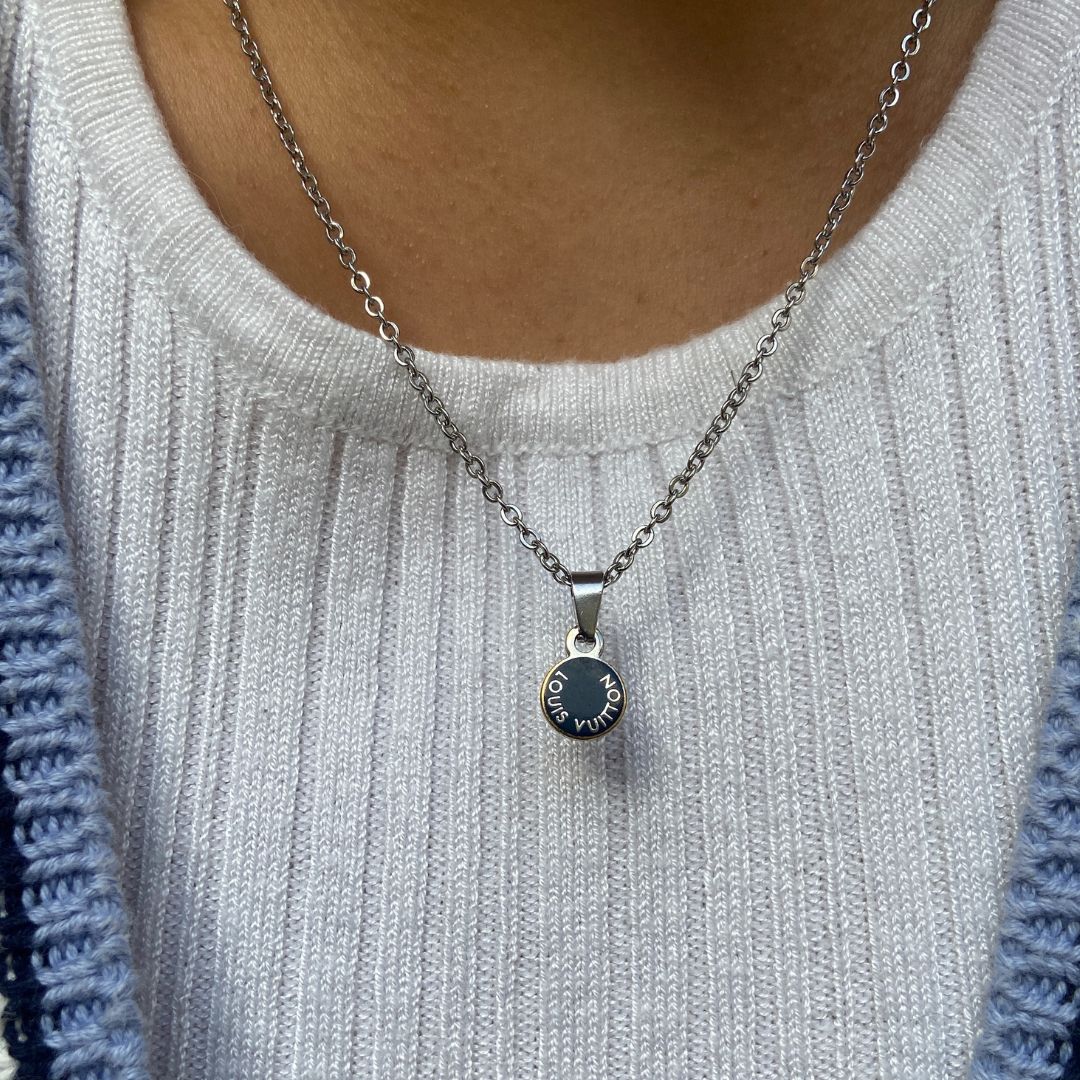 Authentic Louis Vuitton Blue Mini Pendant - Reworked Necklace