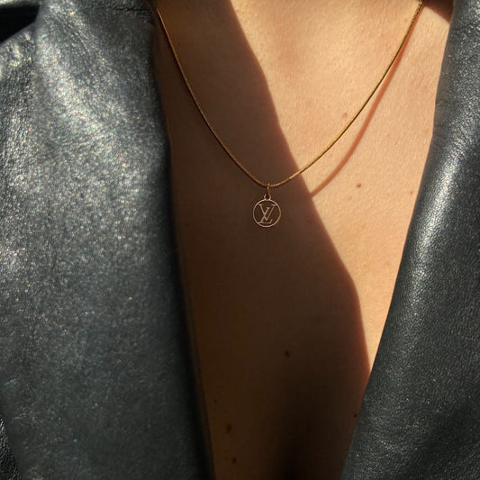 Authentic Louis Vuitton Logo Blooming Pendant- Reworked Necklace