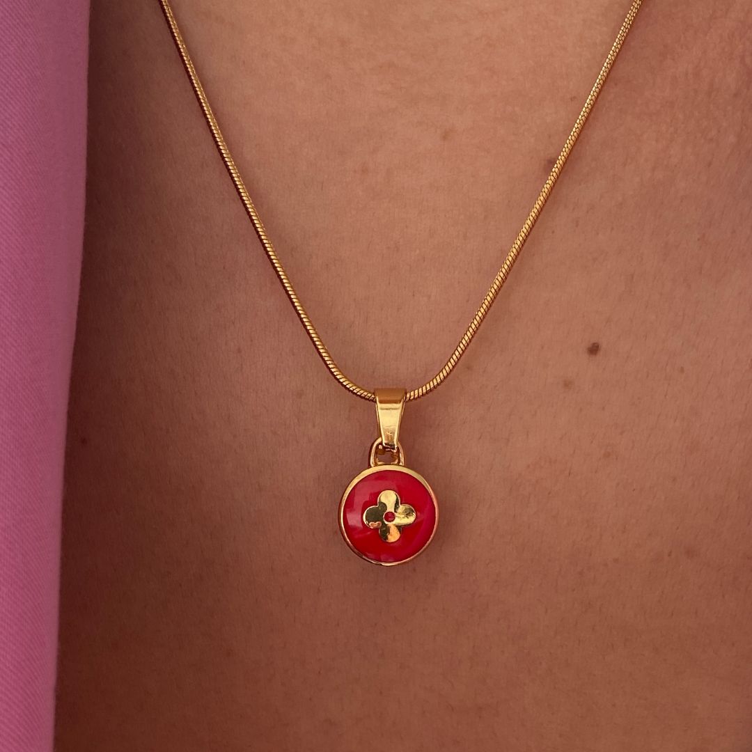 Authentic Louis Vuitton Pendant Pastilles Roses- Reworked Necklace