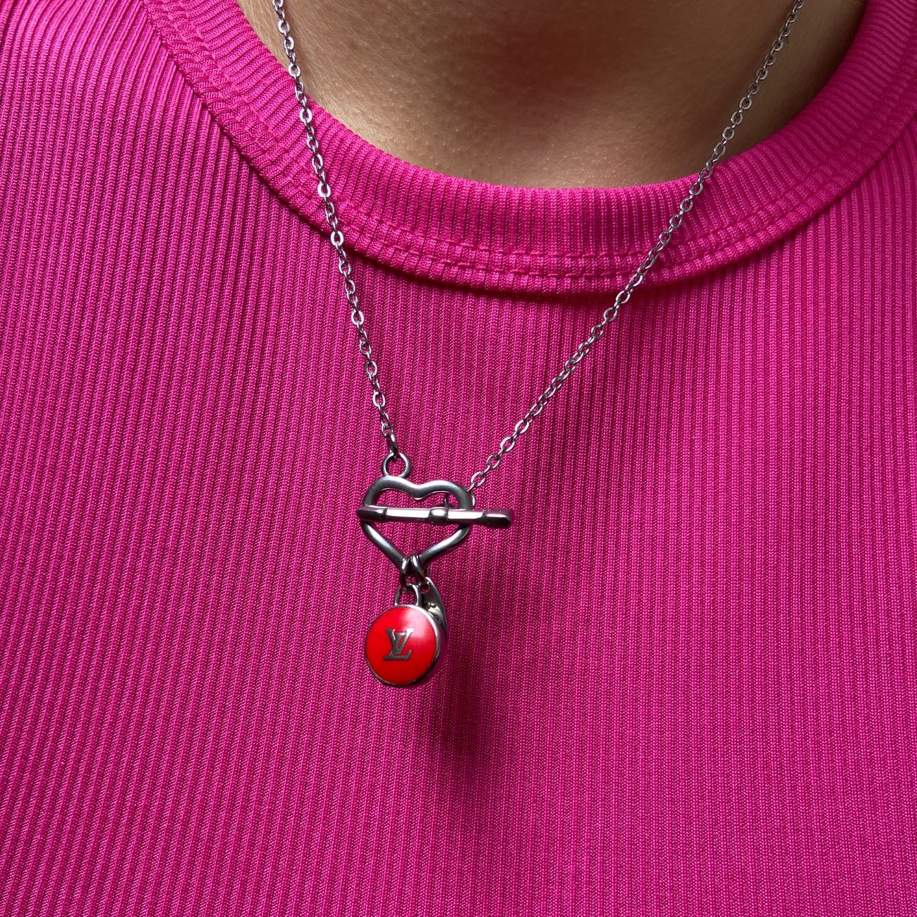 Authentic Louis Vuitton Pendant Logo Pastilles- Reworked Necklace