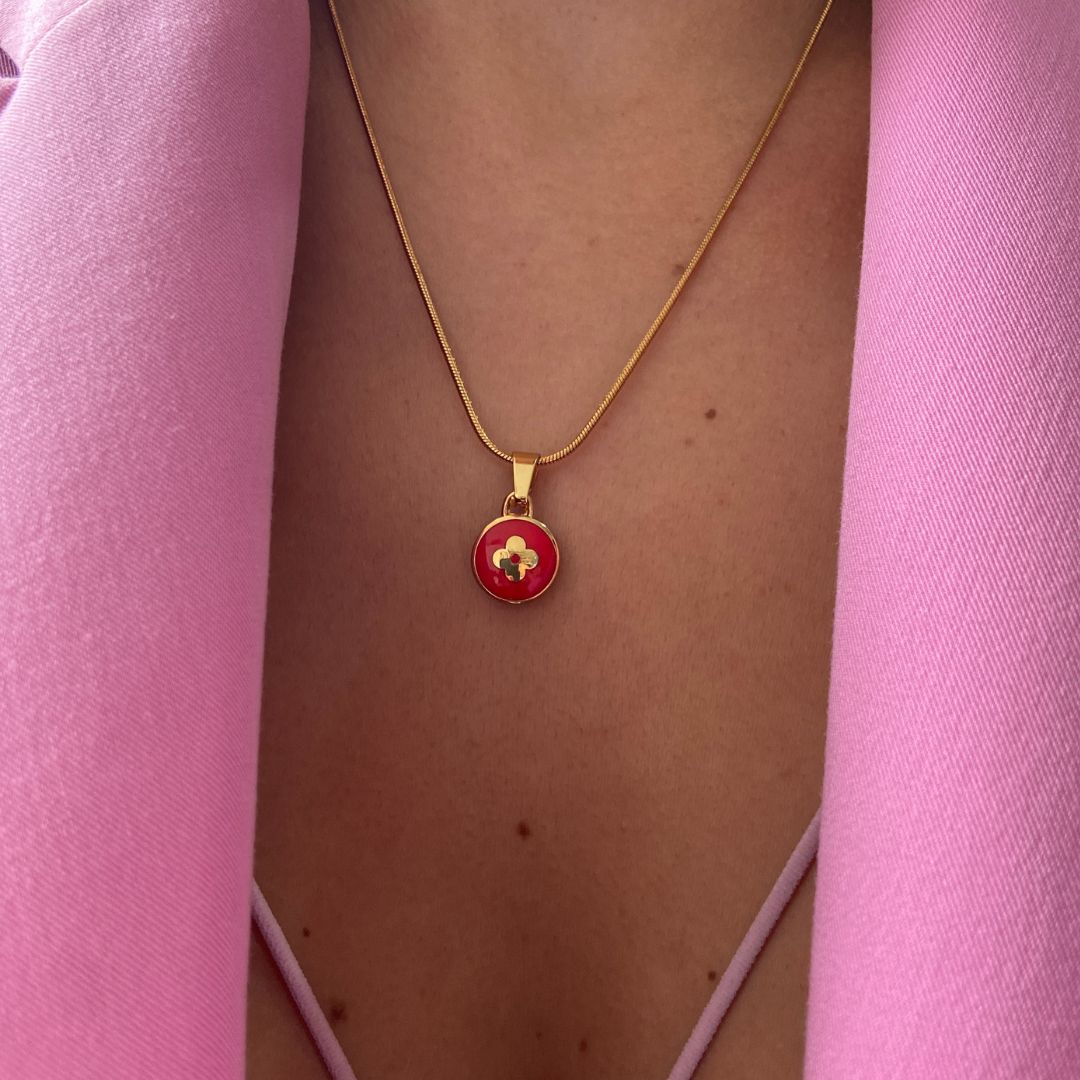 Authentic Louis Vuitton Pendant Pastilles Roses- Reworked Necklace