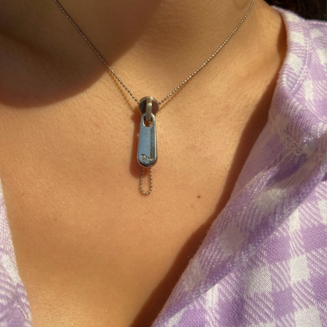 Authentic Dior Zip pendant - Reworked Necklace