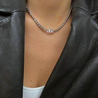 Authentic Dior pendant - Repurposed Silver Choker