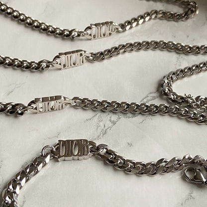 Authentic Dior pendant - Repurposed Silver Choker