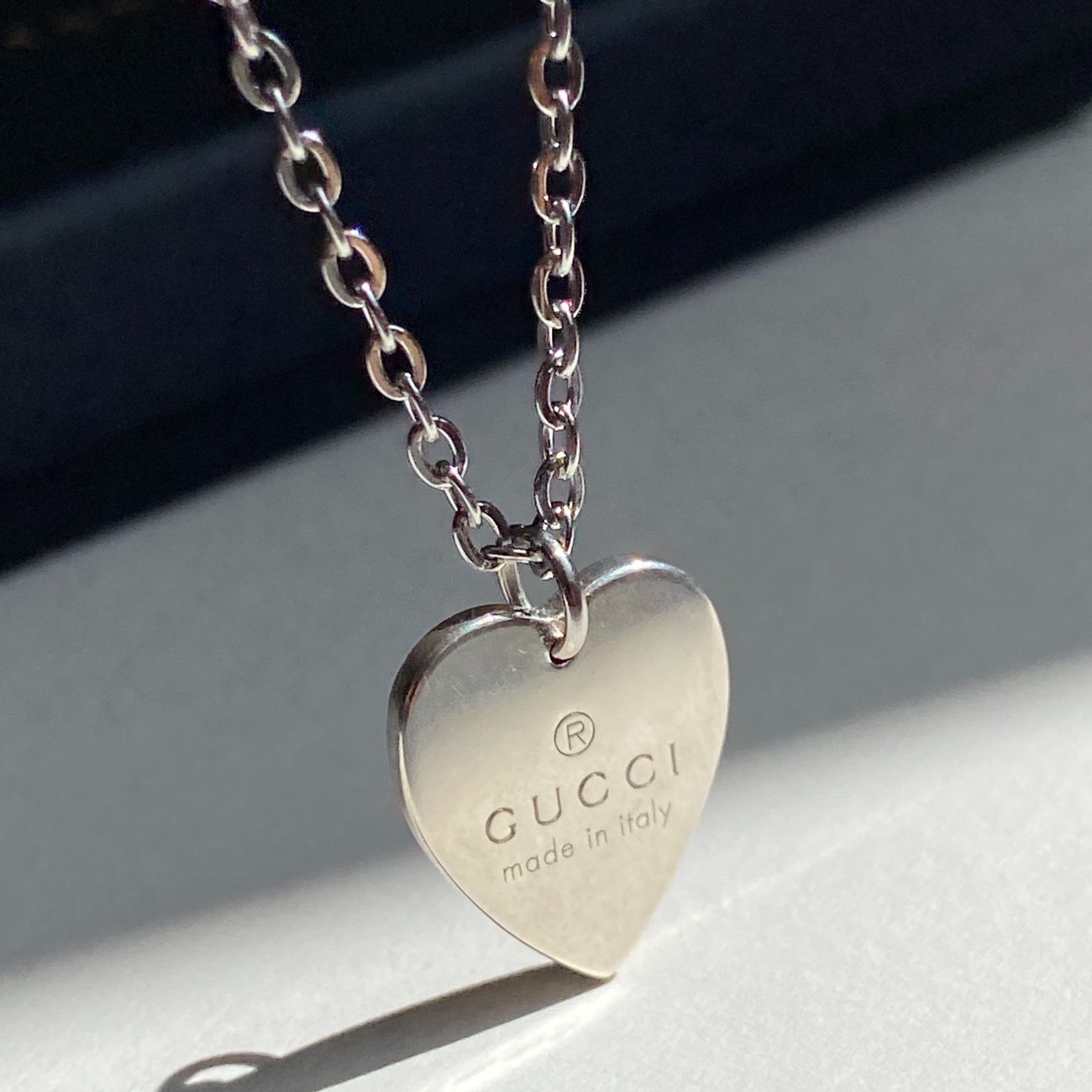 Authentic Gucci Pendant Medium heart Repurposed Necklace