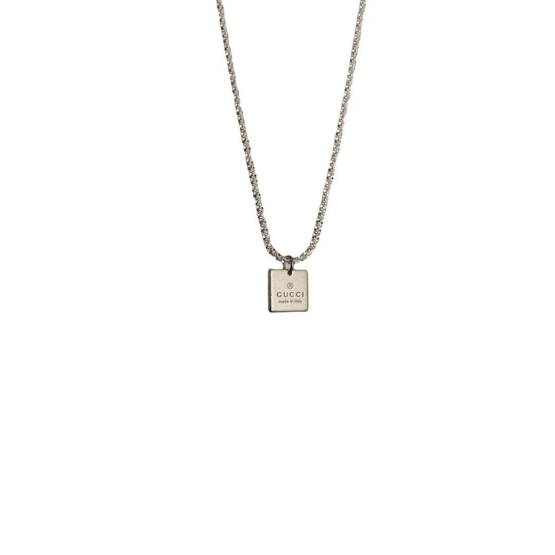 Authentic Gucci Pendant Square Repurposed Necklace