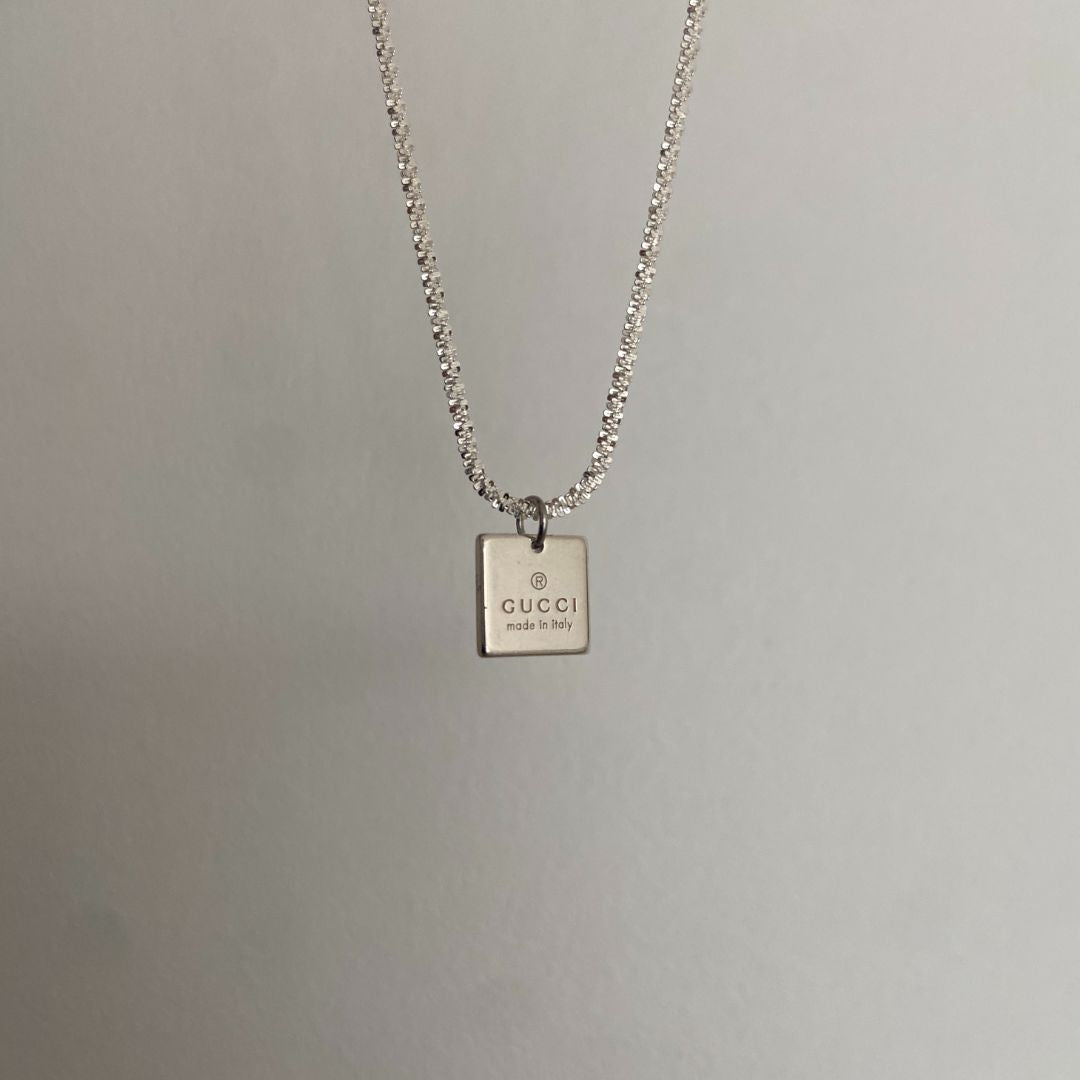 Authentic Gucci Pendant Square Repurposed Necklace