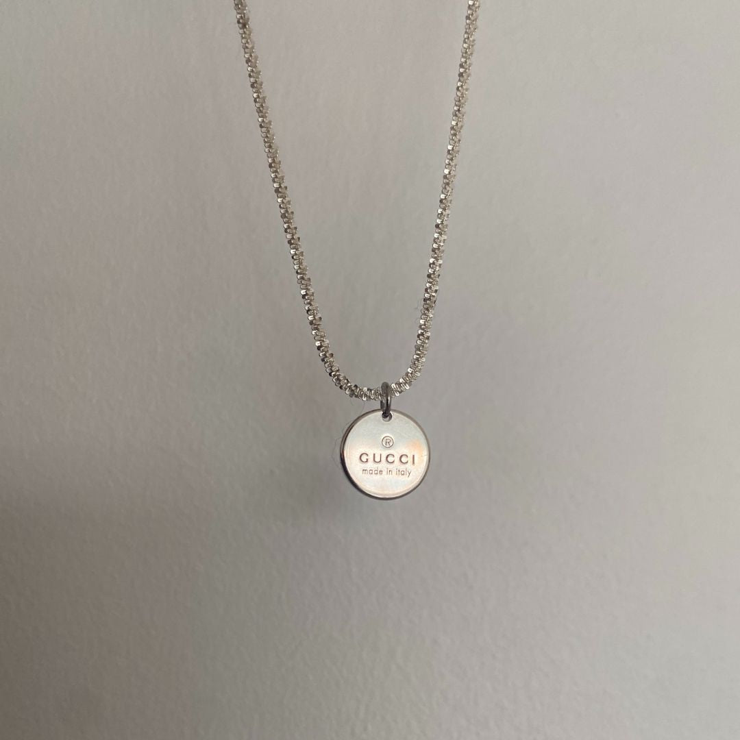 Authentic Gucci Pendant Round Repurposed Necklace