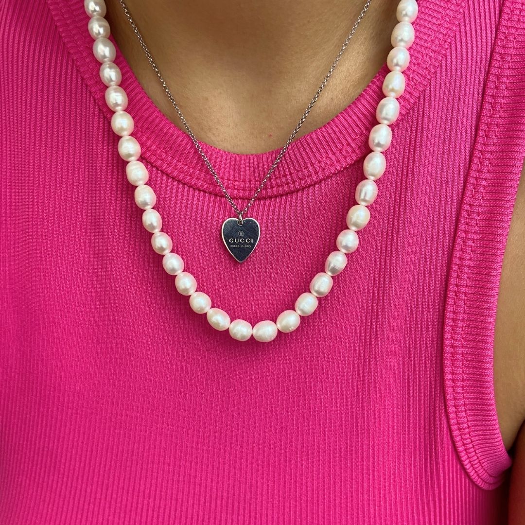 Authentic Gucci Pendant Medium heart Repurposed Necklace