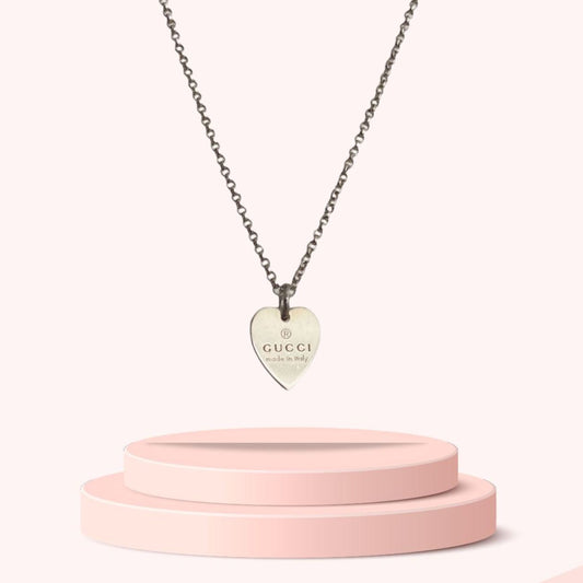 Authentic Gucci Pendant Medium heart Repurposed Necklace