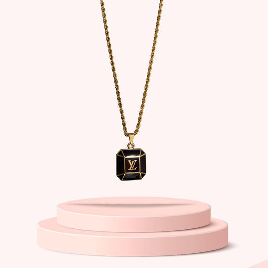 Authentic Louis Vuitton Big Brown Pendant-Repurposed Necklace