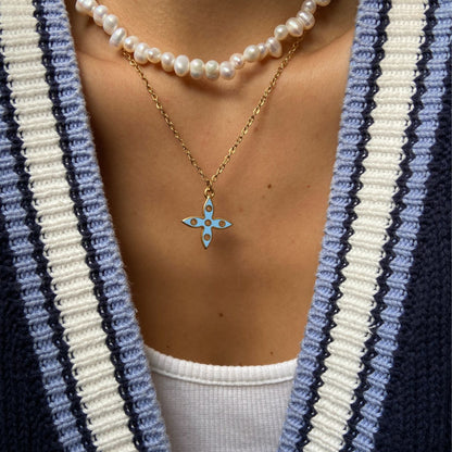 Authentic Louis Vuitton Blu & Yellow Looping Pendant- Reworked Necklace
