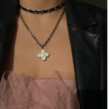 Authentic Louis Vuitton Flower Silver Charm- Reworked Necklace
