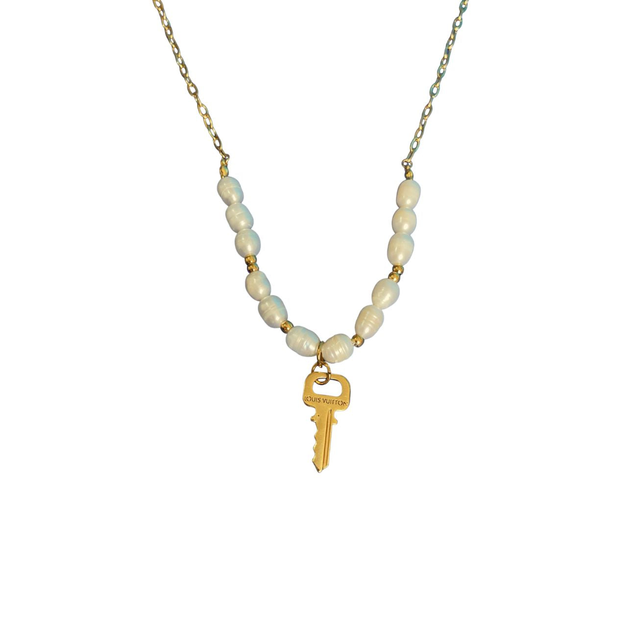 Authentic Louis Vuitton Key Nude Pendant Pears Necklace