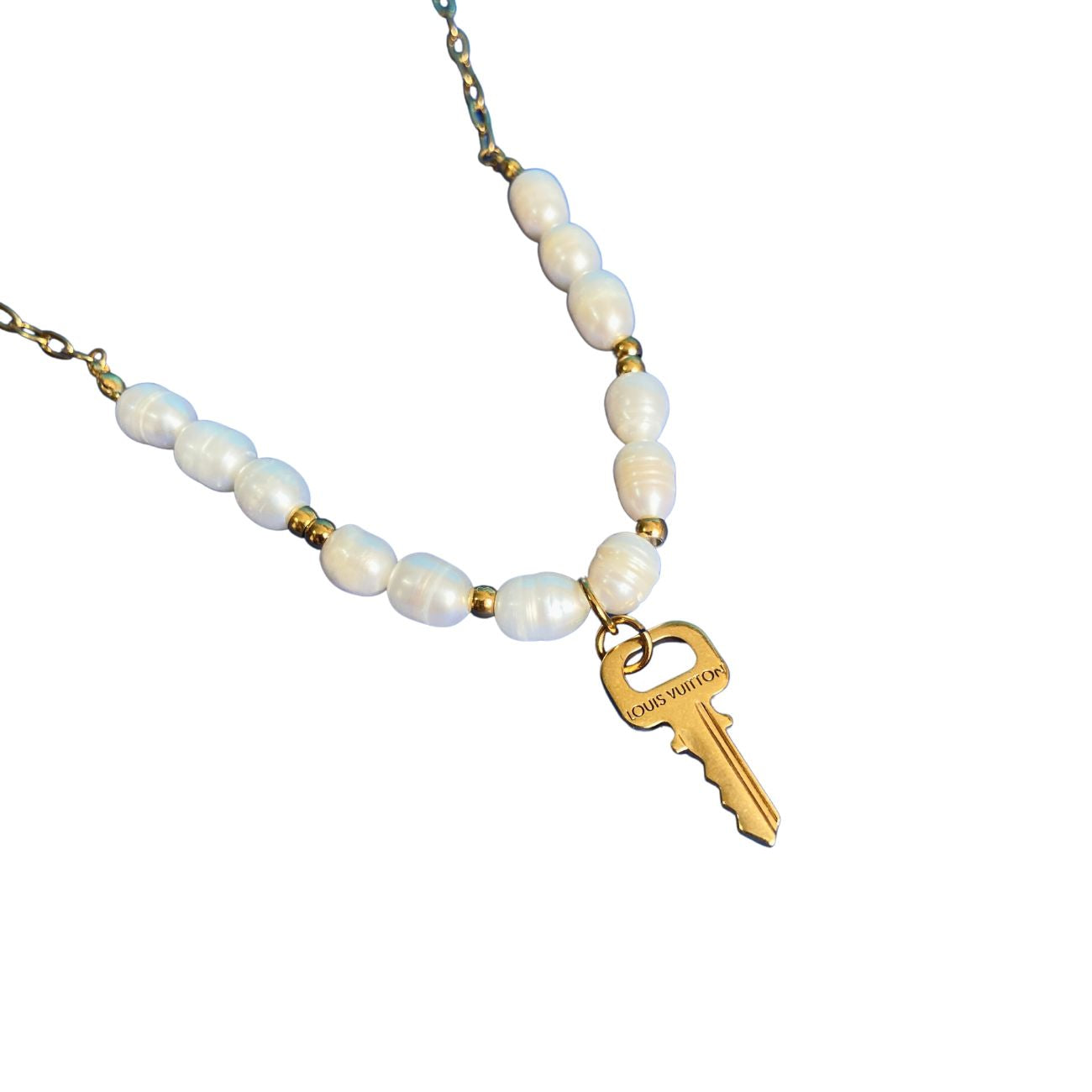 Authentic Louis Vuitton Key Nude Pendant Pears Necklace