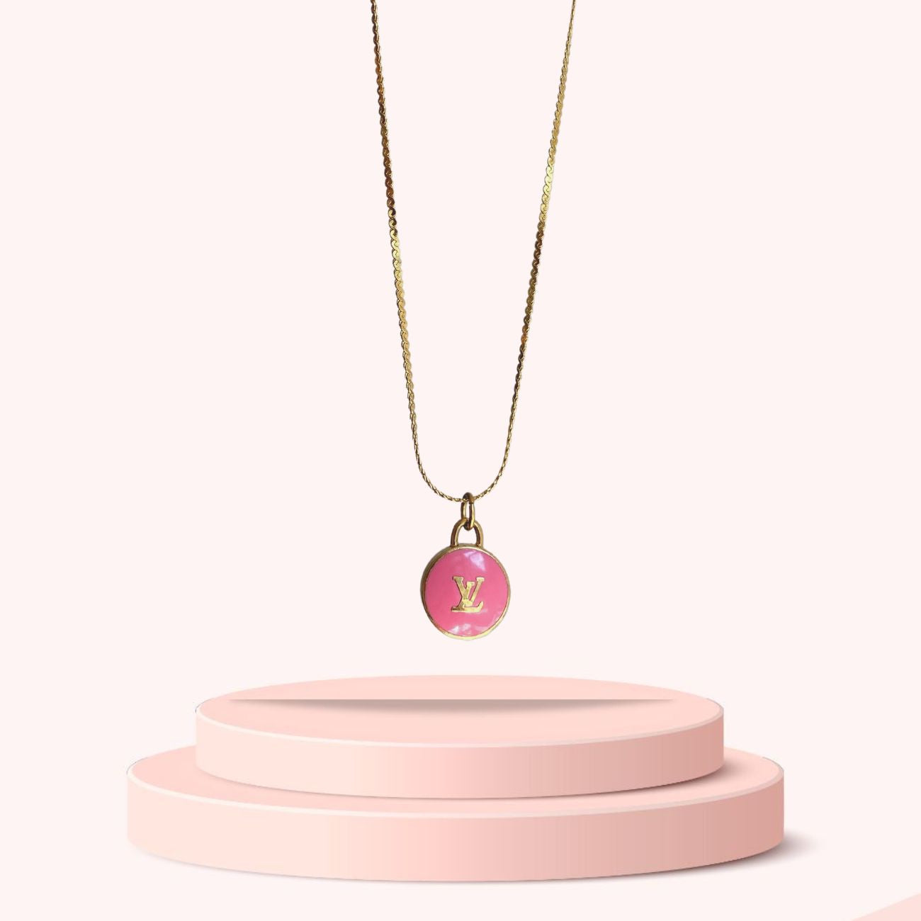 Authentic Louis Vuitton Logo Pendant Pastilles Roses
