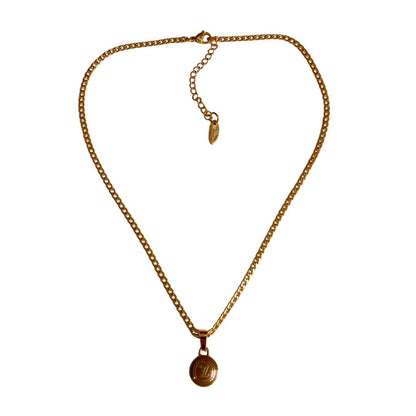 Authentic Louis Vuitton Logo Sienna Pendant -  Necklace
