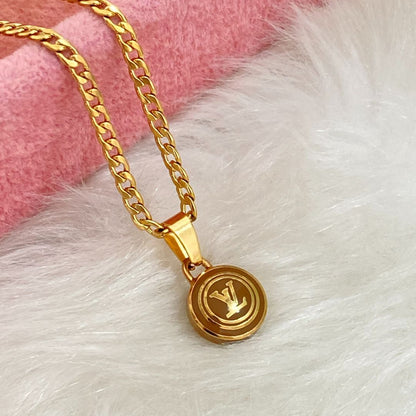 Authentic Louis Vuitton Logo Sienna Pendant -  Necklace