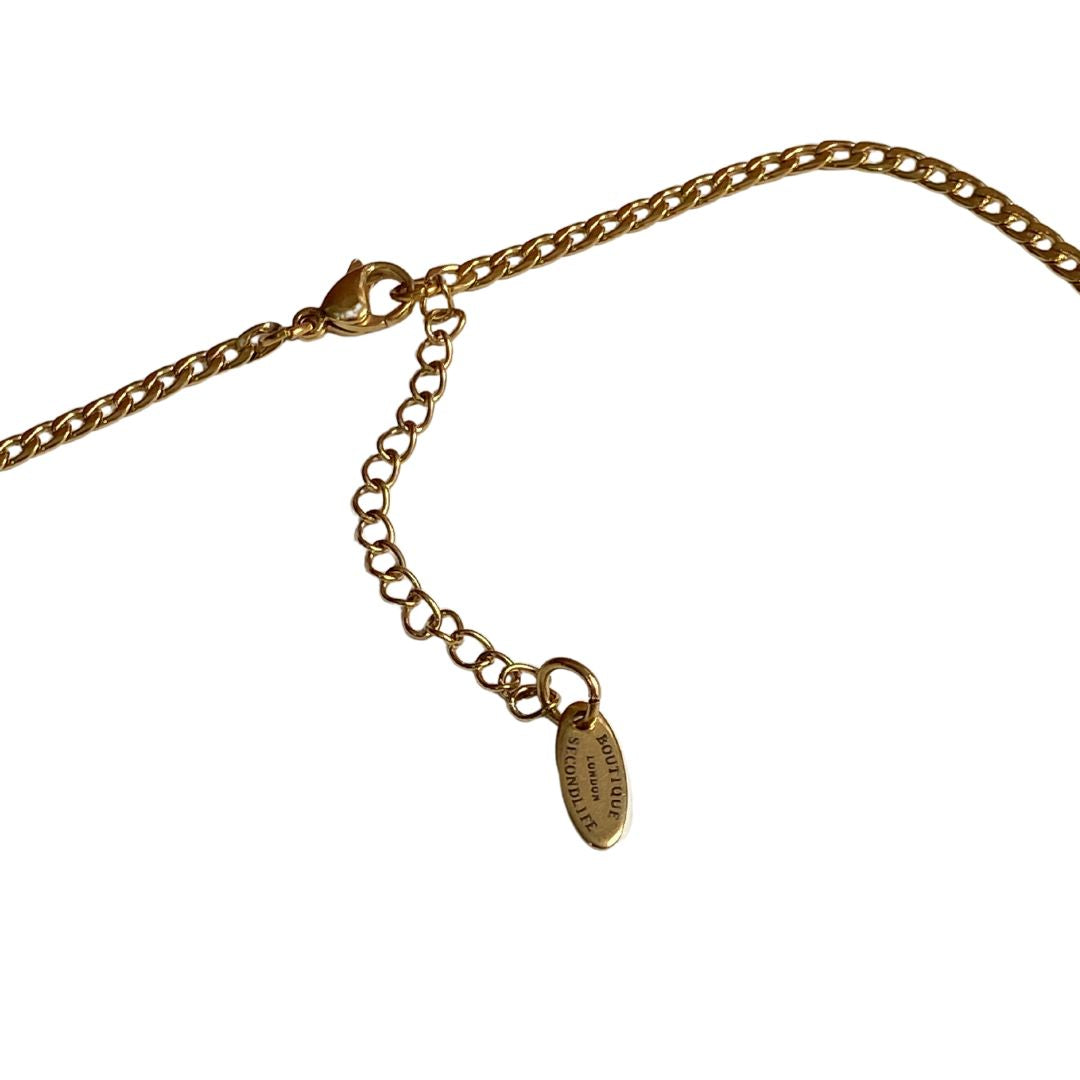 Authentic Louis Vuitton Logo Sienna Pendant -  Necklace