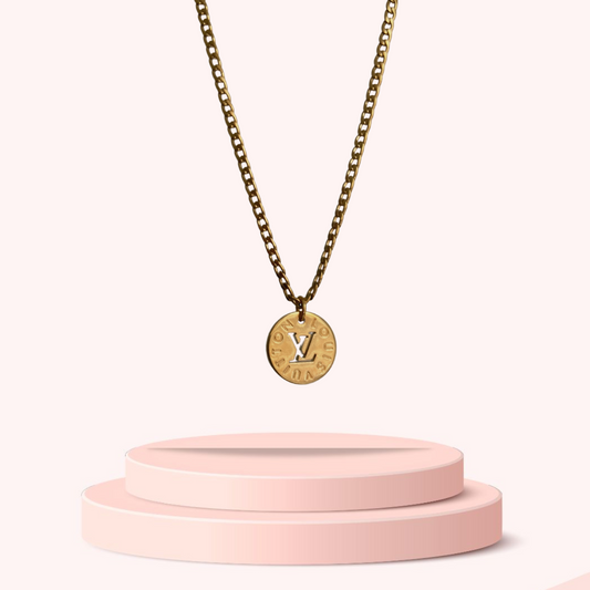 Authentic Louis Vuitton Looping Logo Charm - Necklace
