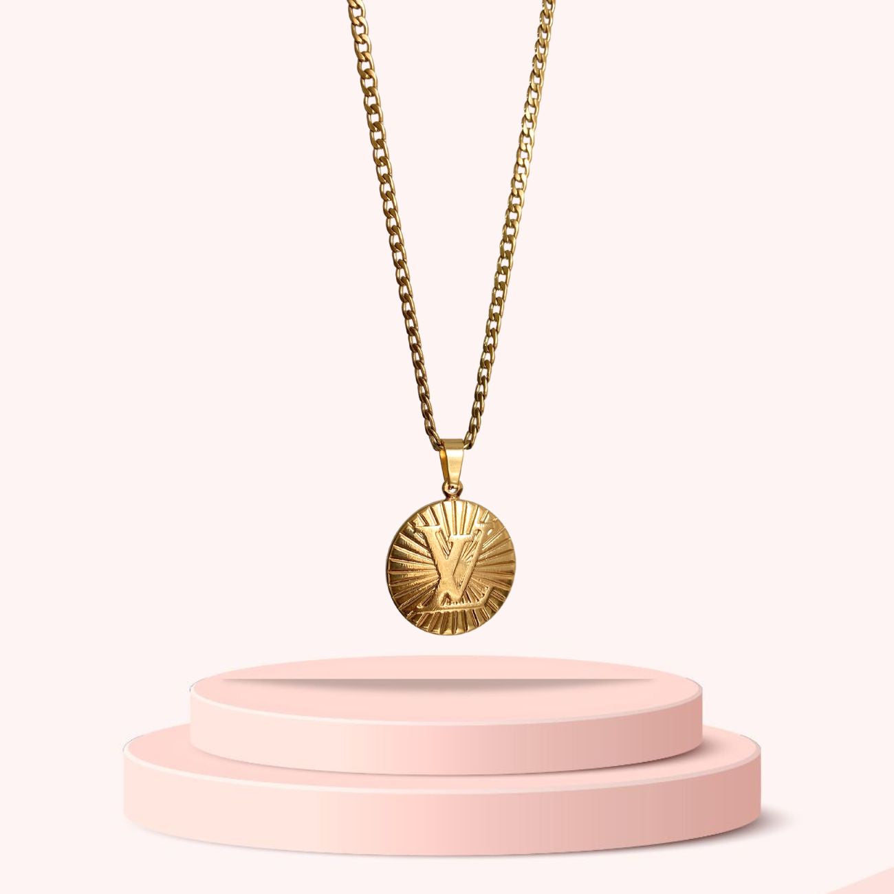 Authentic Louis Vuitton Logo Pendant- Reworked Necklace
