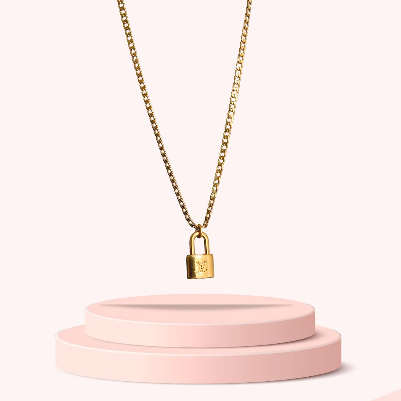 Authentic Louis Vuitton Pendant Lock- Reworked Necklace