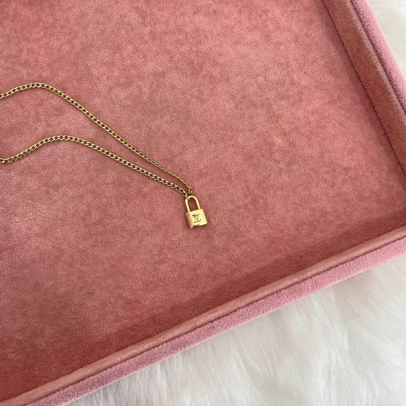 Authentic Louis Vuitton Pendant Lock- Reworked Necklace