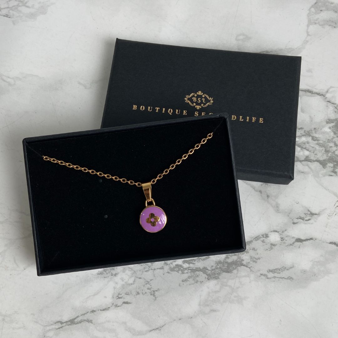 Authentic Louis Vuitton Rosewood Pendant- Reworked Necklace