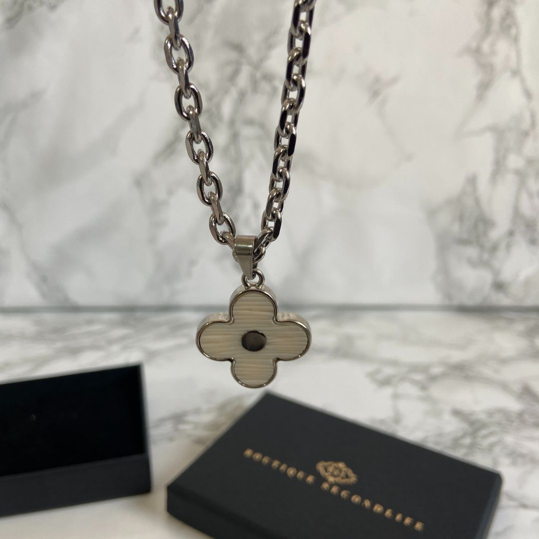 Authentic Louis Vuitton Flower Silver Charm- Reworked Necklace