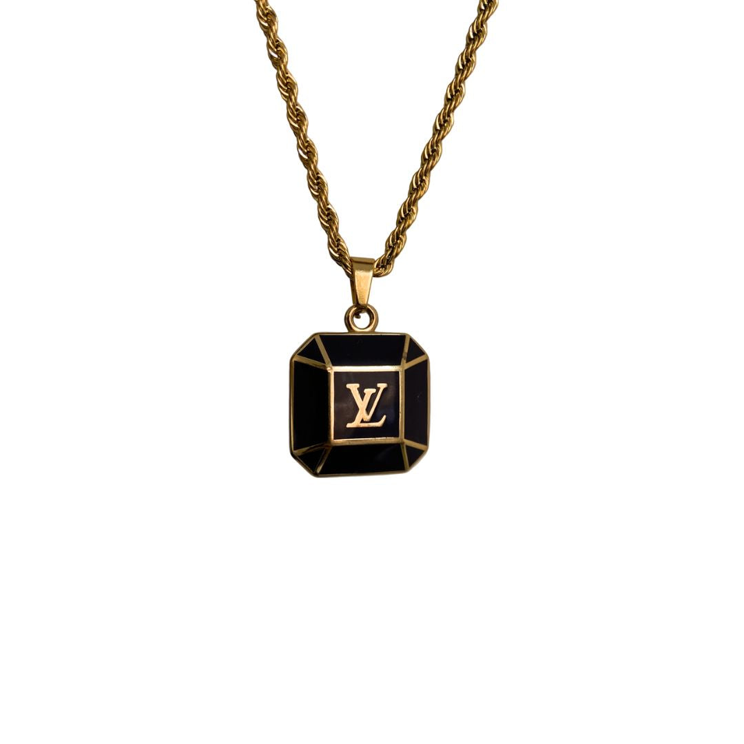 Authentic Louis Vuitton Big Brown Pendant-Repurposed Necklace