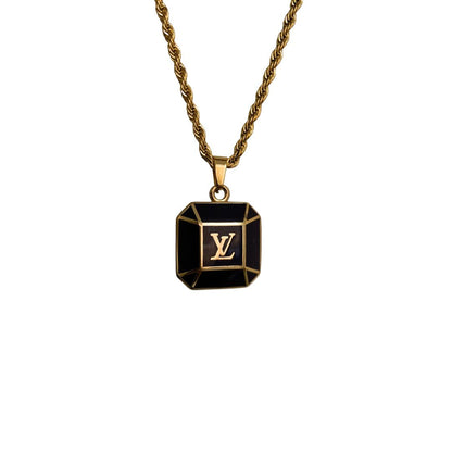 Authentic Louis Vuitton Big Brown Pendant-Repurposed Necklace