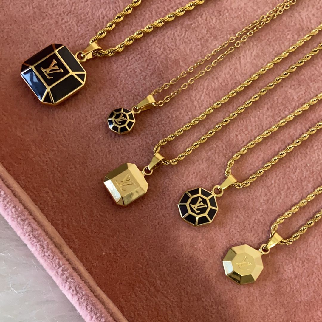 Authentic Louis Vuitton Big Brown Pendant-Repurposed Necklace