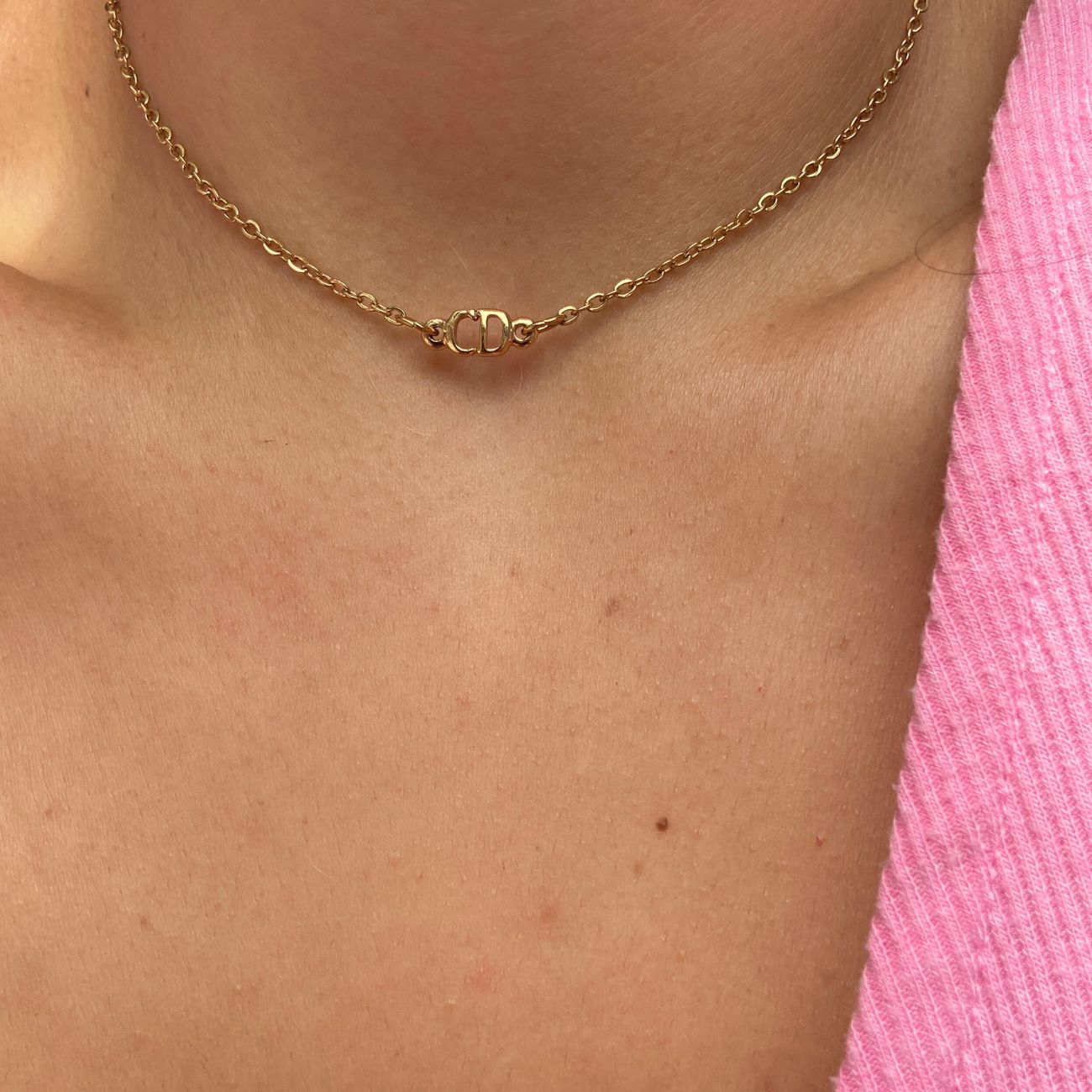 Authentic Mini Cd Dior pendant- Reworked Dainty Choker