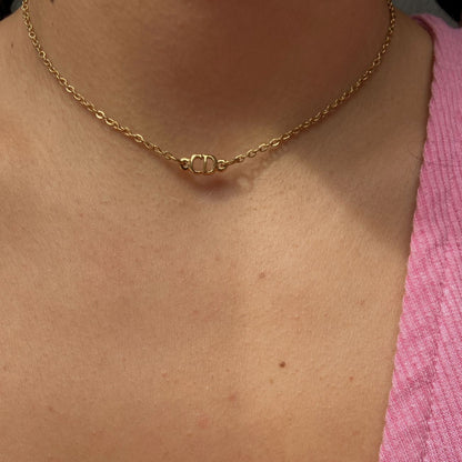 Authentic Mini Cd Dior pendant- Reworked Dainty Choker