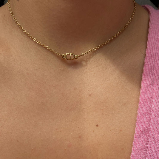 Authentic Mini Cd Dior pendant- Reworked Dainty Choker