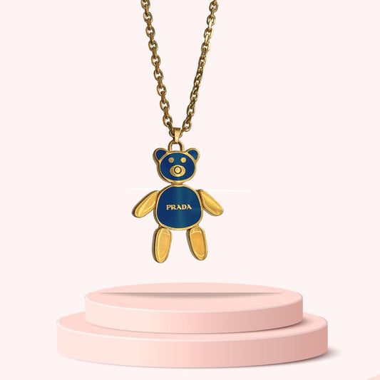 Authentic Prada Blue Bear -Reworked Necklace Gift edition