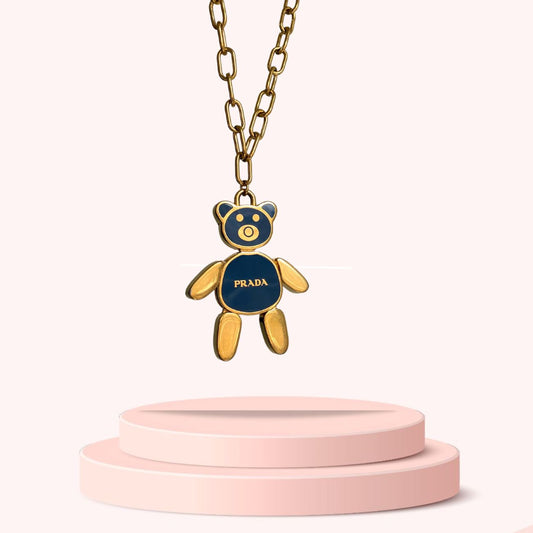 Authentic Prada Blue Bear -Reworked Necklace Gift edition