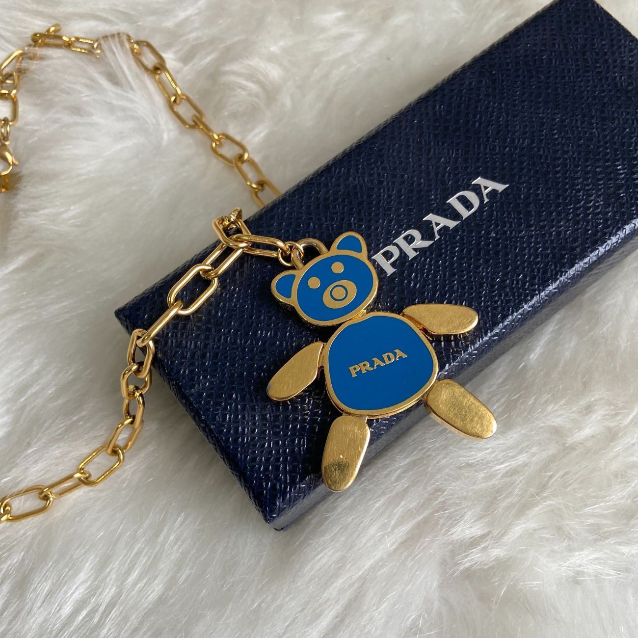Authentic Prada Blue Bear -Reworked Necklace Gift edition