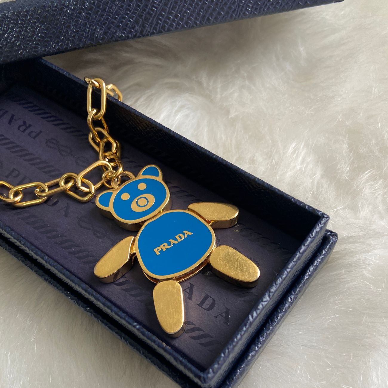 Authentic Prada Blue Bear -Reworked Necklace Gift edition