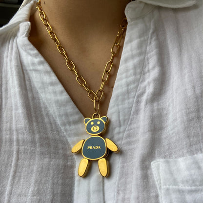 Authentic Prada Blue Bear -Reworked Necklace Gift edition