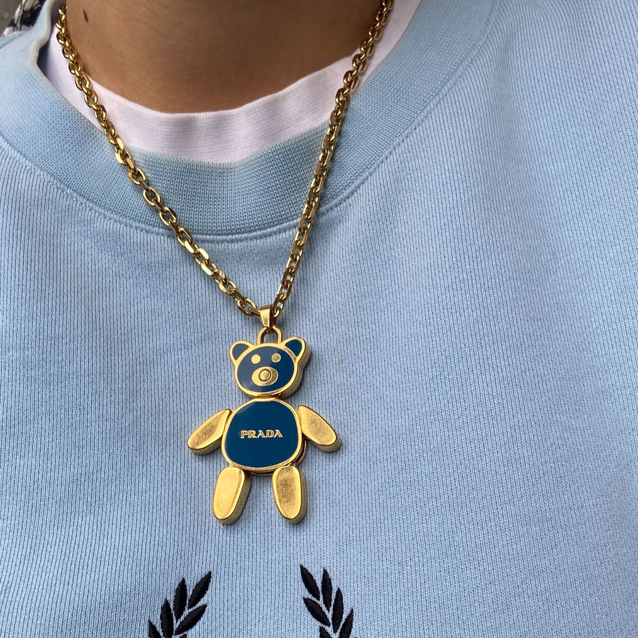 Authentic Prada Blue Bear -Reworked Necklace Gift edition