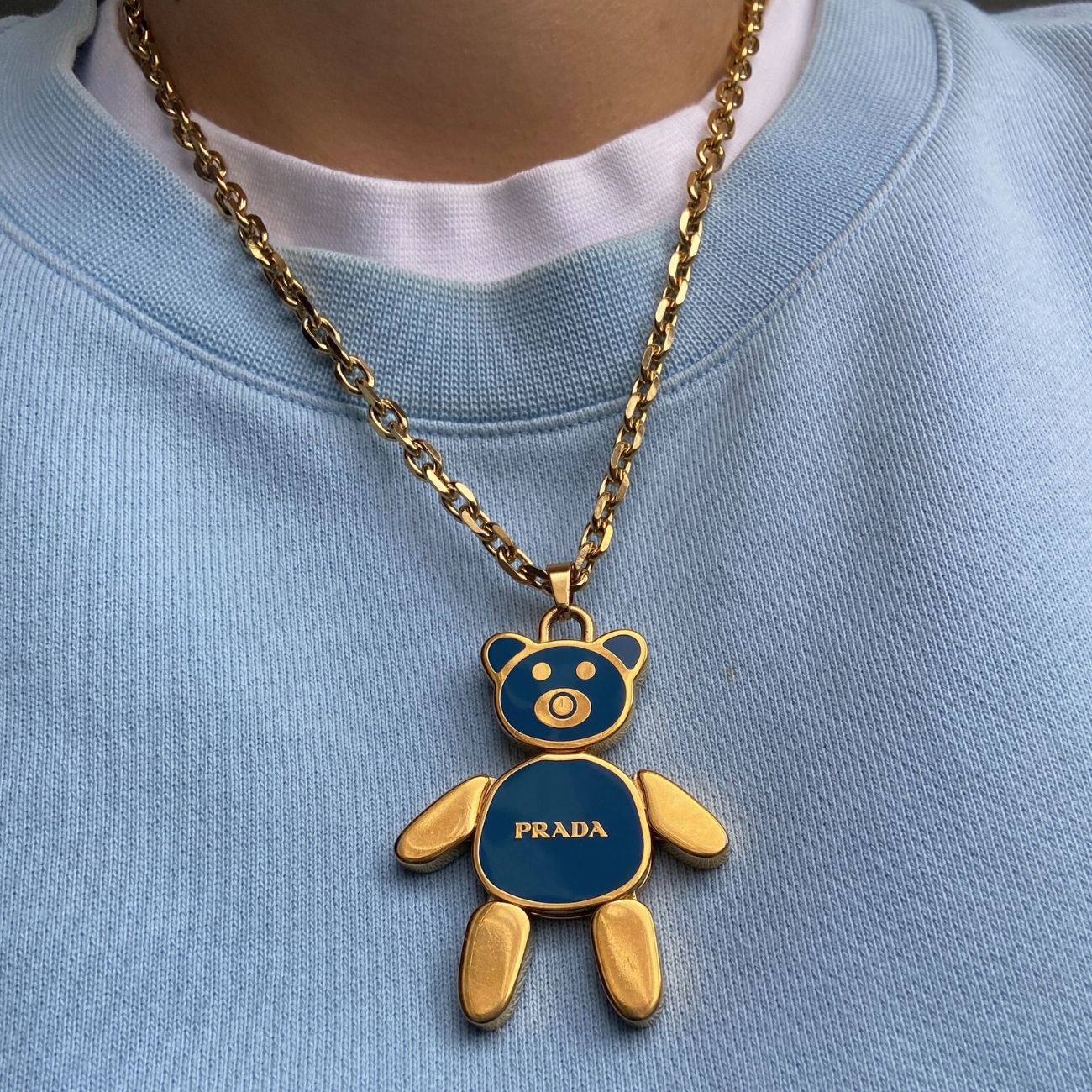Authentic Prada Blue Bear -Reworked Necklace Gift edition