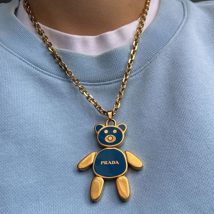 Authentic Prada Blue Bear -Reworked Necklace Gift edition